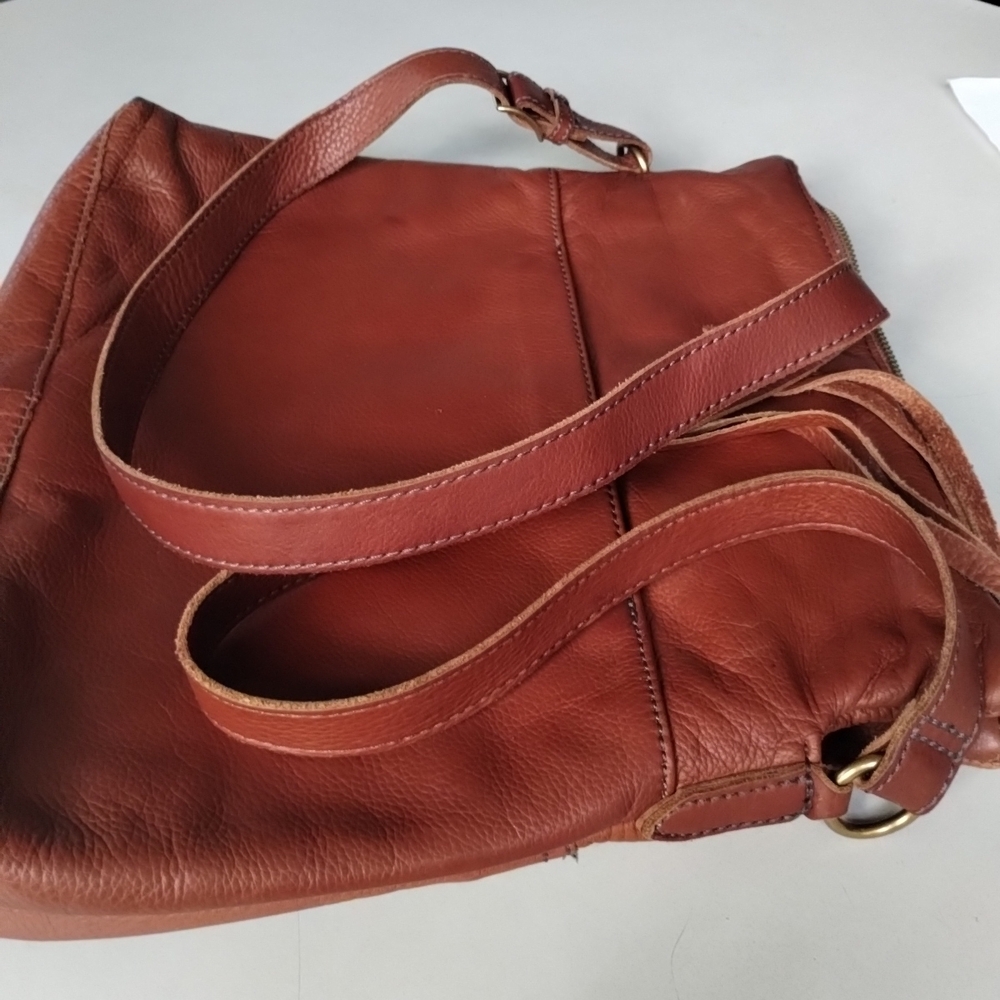Margot NY Soft BrownLeather Crossbody Bag Lots Of Pockets Travel Bohemian Chic - Picture 14 of 15